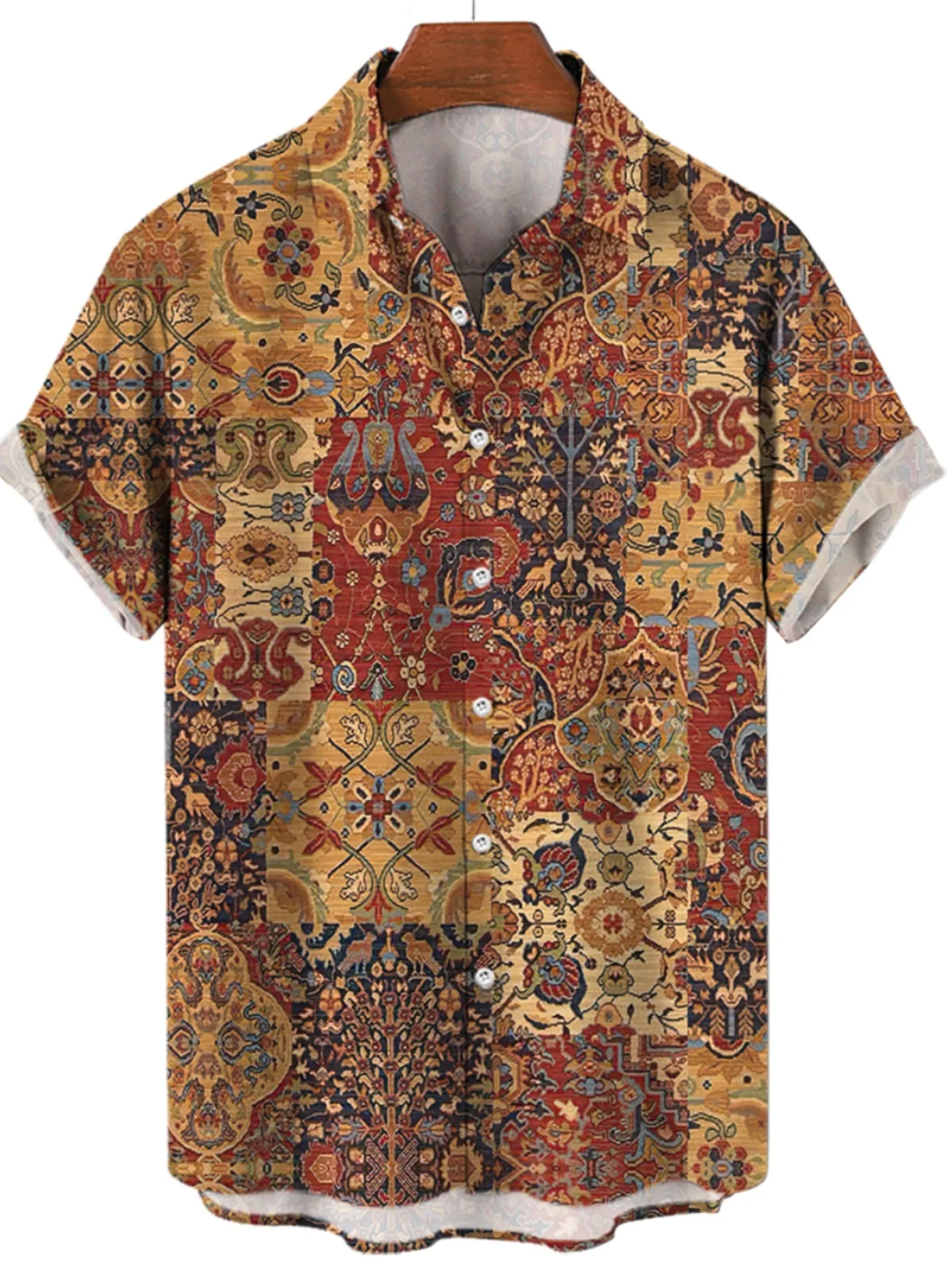 

3D Digital Print ort Sve Men's irt Casual Faionable Digital Floral Print Slim Fit Longevi Autumn Season irt