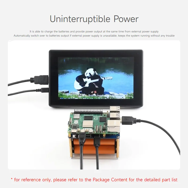 Блок бесперебойного питания Raspberry Pi 5 UPS HAT (E) 5 В, 6 А, поддерживает 4x21700 литиевых батарей (не входит в комплект), разъем Pogo Pins