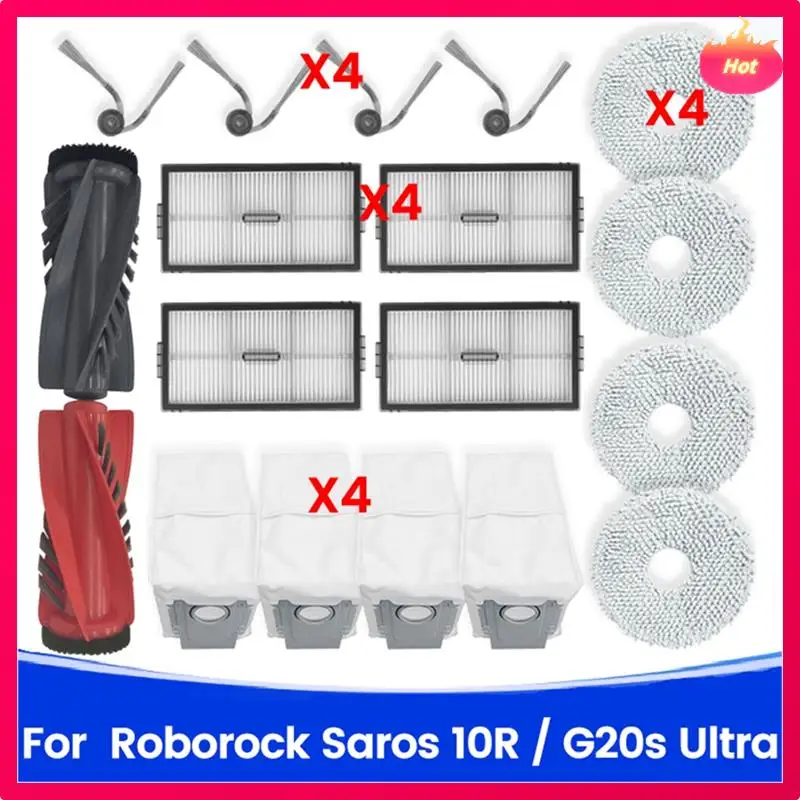 

ABYP 18 шт. для Roborock Saros 10R/G20S ультра вакуумные детали основной ролик, боковая щетка, фильтр, швабра, тканевый мешок для пыли, комплект аксессуаров