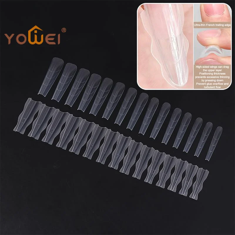 Latest 60Pcs Sandwich Nails Forms Nail Mold for Quick Nails Extension Plastic Nail Form Tools for Beginners Professionals Women