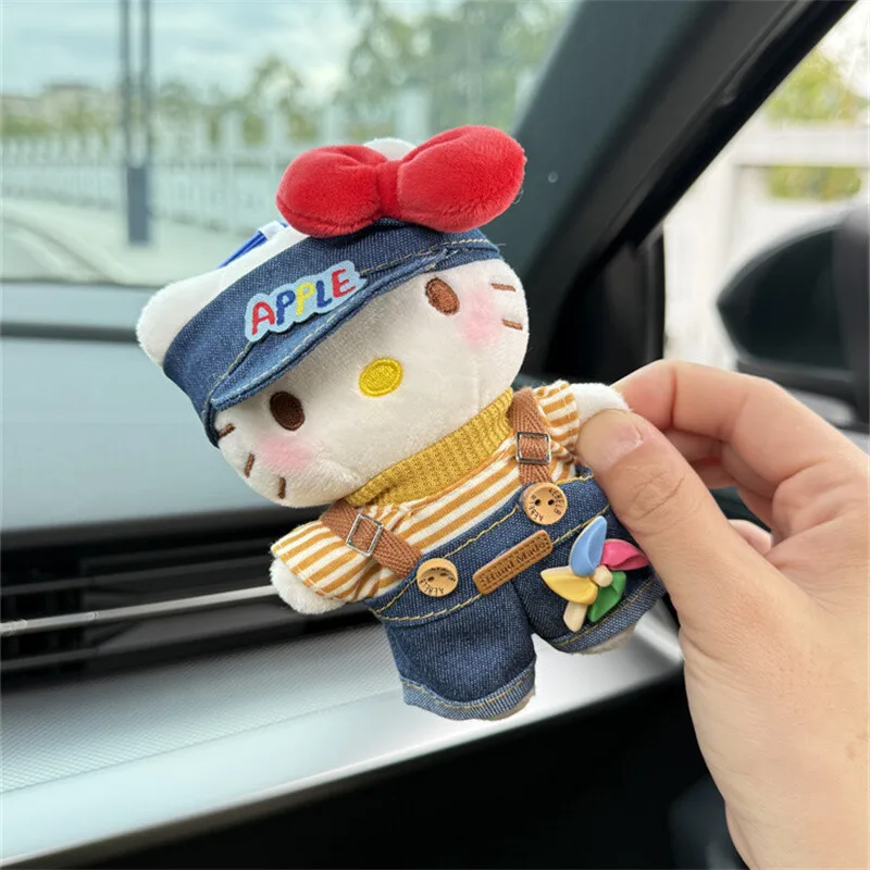 Nova combinação artesanal de chaveiro de pelúcia de gato Kitty, boneca de mochila de menina fofa - ideia de presente perfeita