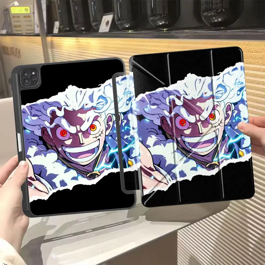O-One Pieces Cartoon Case for Apple iPad Mini 7 6 5 10th Gen 11th 12th Air 8 M2 M3 3 9th Pro M4 13 2025 2026 With Pencil Holder
