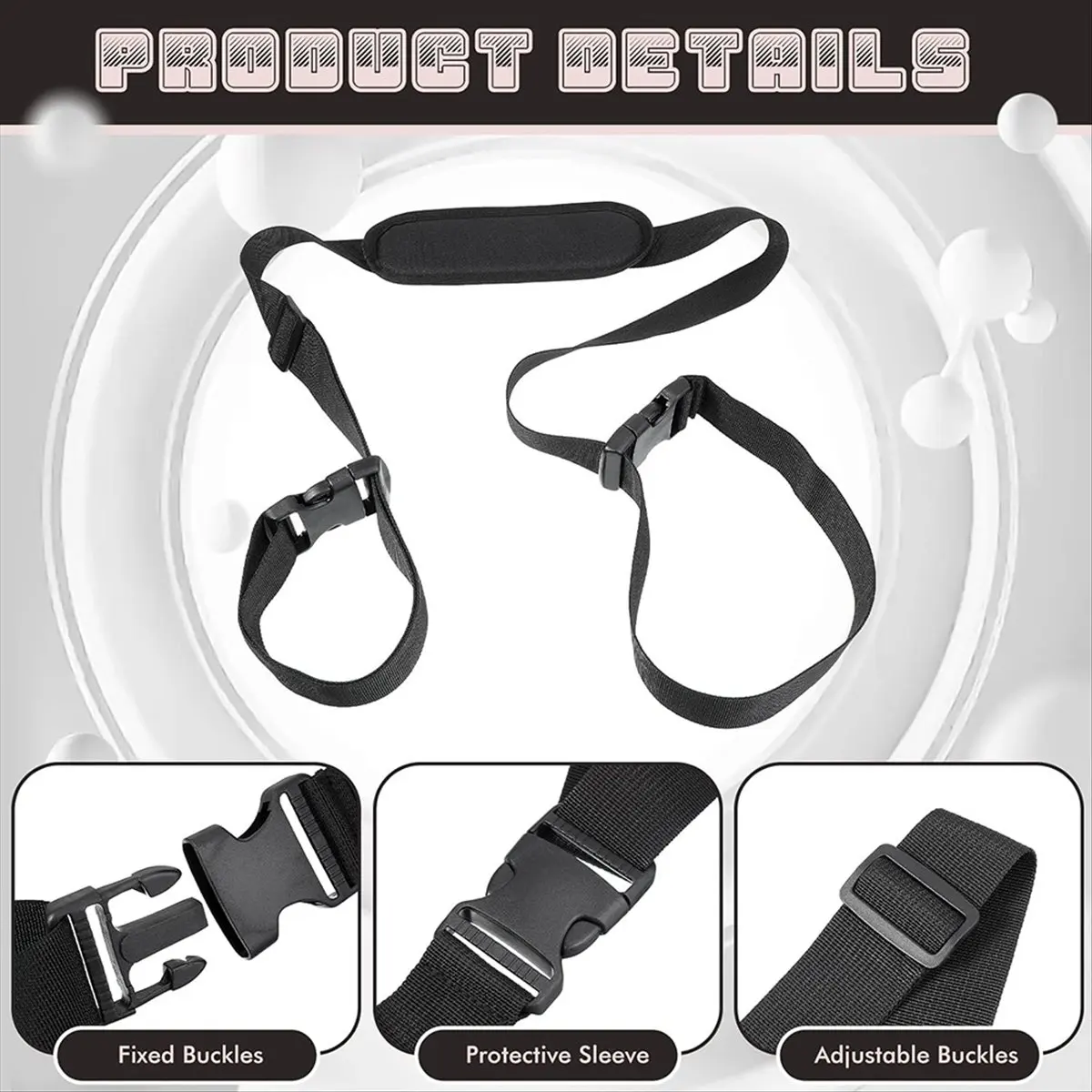 2026 Trend 5 Pcs Carry Strap for Beach Folding Chair, Adjustable Shoulder Carrying Beach Chair Straps for Umbrella Bikes Picnics