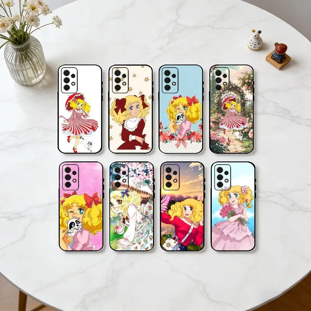 

C-Candy Candy Retro Anime Phone Case Black Silicone Soft For Samsung S25,S24,S21,S22,S23,S30,Ultra,S20,Plus,Fe,Lite