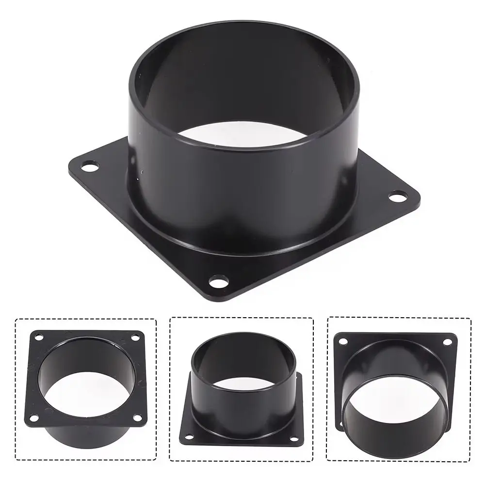 1Pcs 75/100/120/150mm Flange Connector Pipe Fitting Square Bottom Air Inlet And Outlet Black ABS Air Ducting Connection Flange