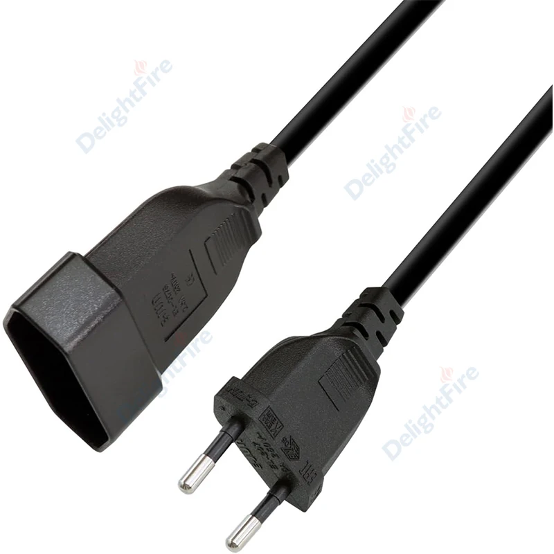 EU Plug Power Extension Cord 0.5/1/2/3/5m 2Pin-Prong Male to Female Plug Euro Power Supply Cable For AC Power Socket