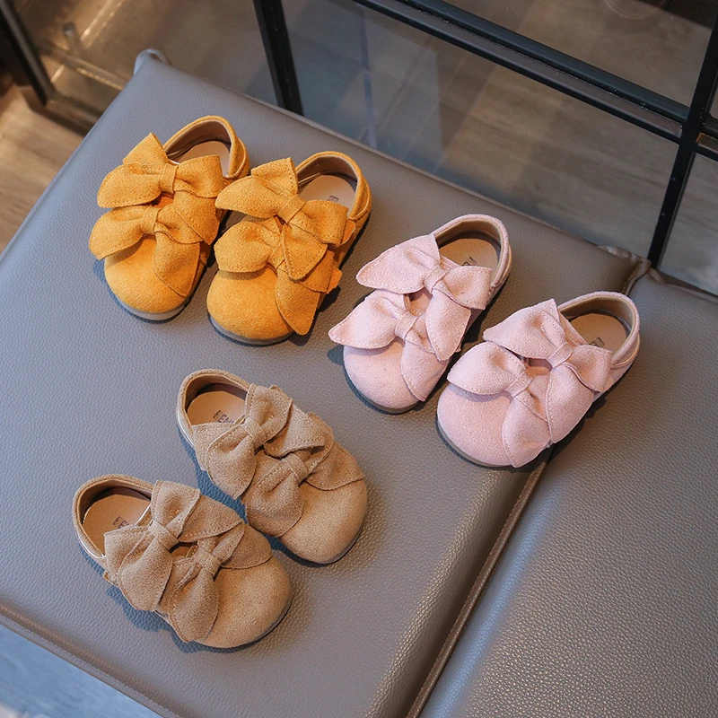 

Children Casual Shoes for Girls 2025 Autumn New Fashion Korean Style Soft Bottom Anti-slippery Versatile Princess Bowtie Shoes