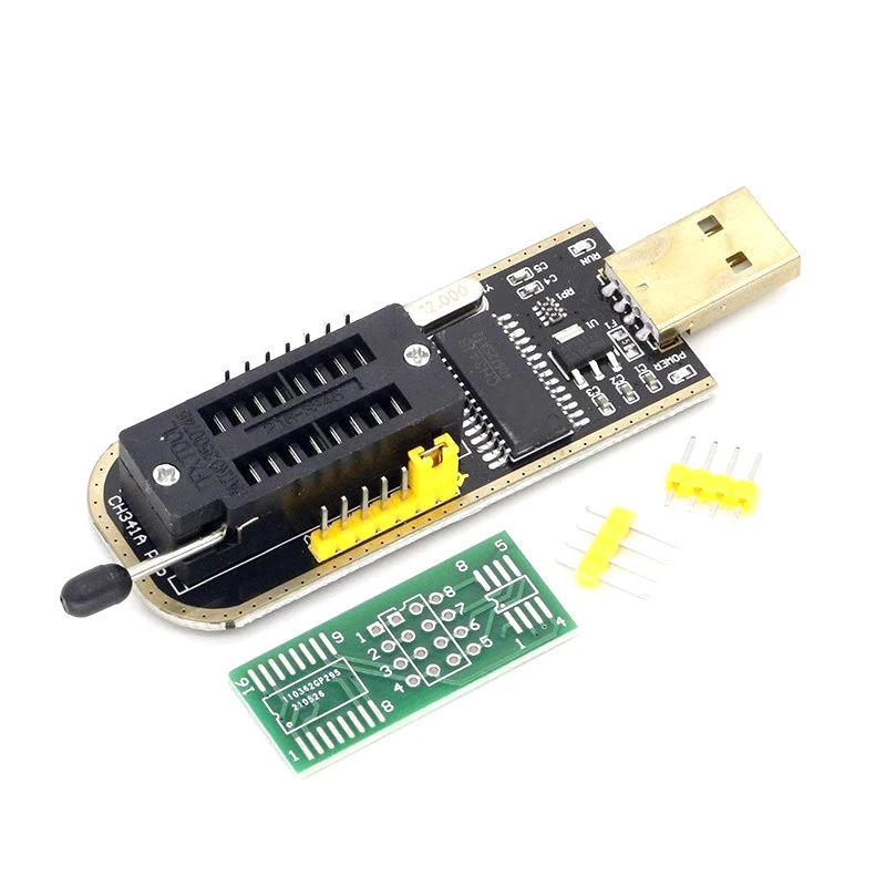 CH341A XTW100 24 25 Series EEPROM Flash BIOS CH341 USB Programmer Module + SOIC8 SOP8 Test Clip For EEPROM 93CXX / 25CXX / 24CXX