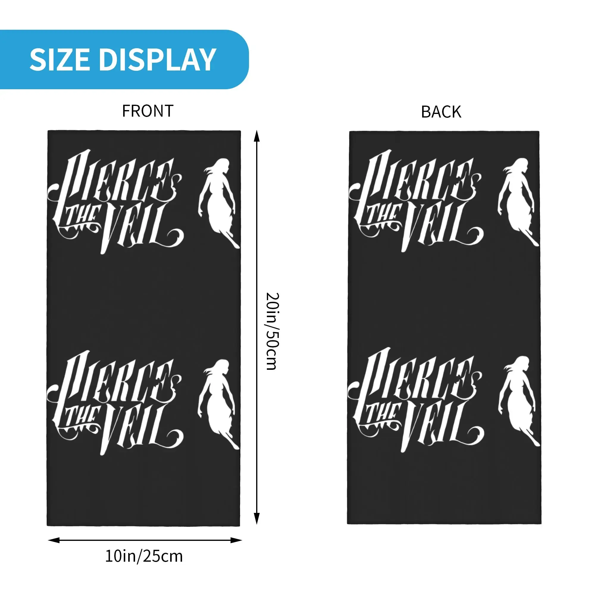Rock Music Band Pierce Veil Bandana Neck Gaiter for Ski Cycling Women Men Wrap Scarf  Headband Warmer Face Scarf Cover