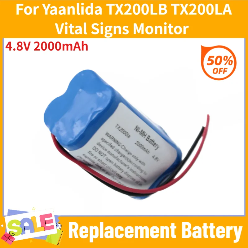 For Yaanlida TX200LB TX200LA Vital Signs Monitor High Quality Replacement Battery 4.8V 2000mAh