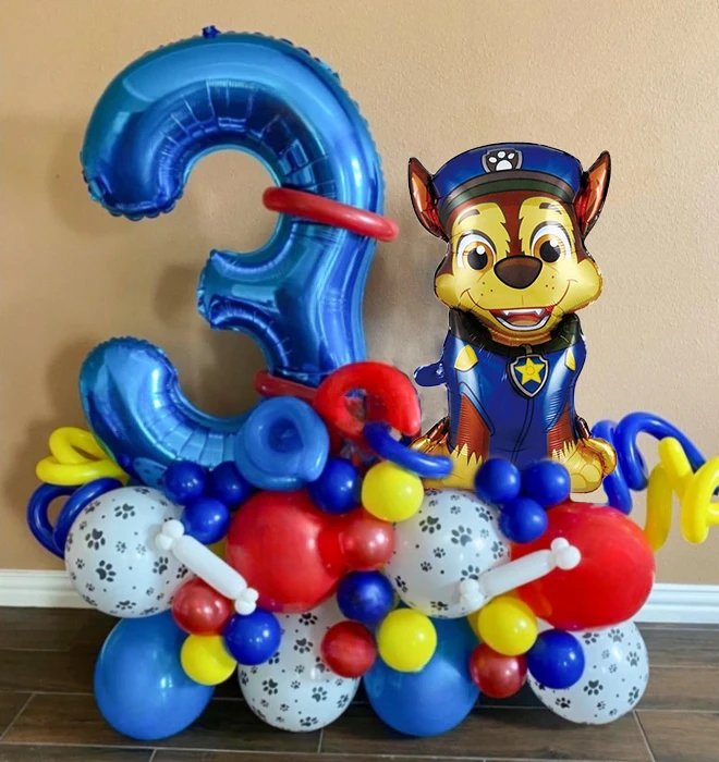 Cartoon Paw Patrol Hund Chase Ballon Geburtstag Dekoration Anzahl Aluminium Latex Ballons Set Kinder Party Supplies Geschenk Bevorzugung Dekor