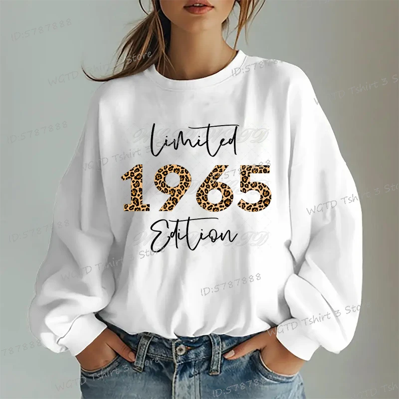 

Vintage Limited 1965 Edition Leopard Print Sweatshirt Women Casual Made in 1960 To 1969 Streetwear Crewneck Female Sportswear