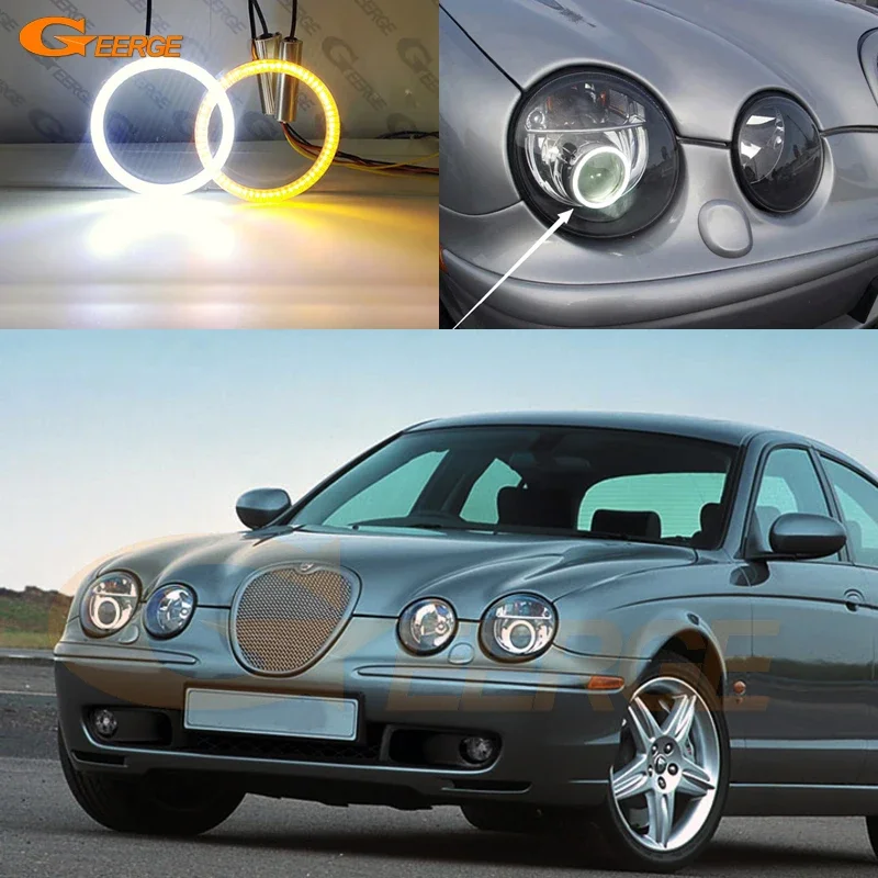 

For Jaguar S Type S-Type X200 2003 2004 2005 2006 2007 2008 Day Light Ultra Bright LED Angel Eyes Kit Halo Rings