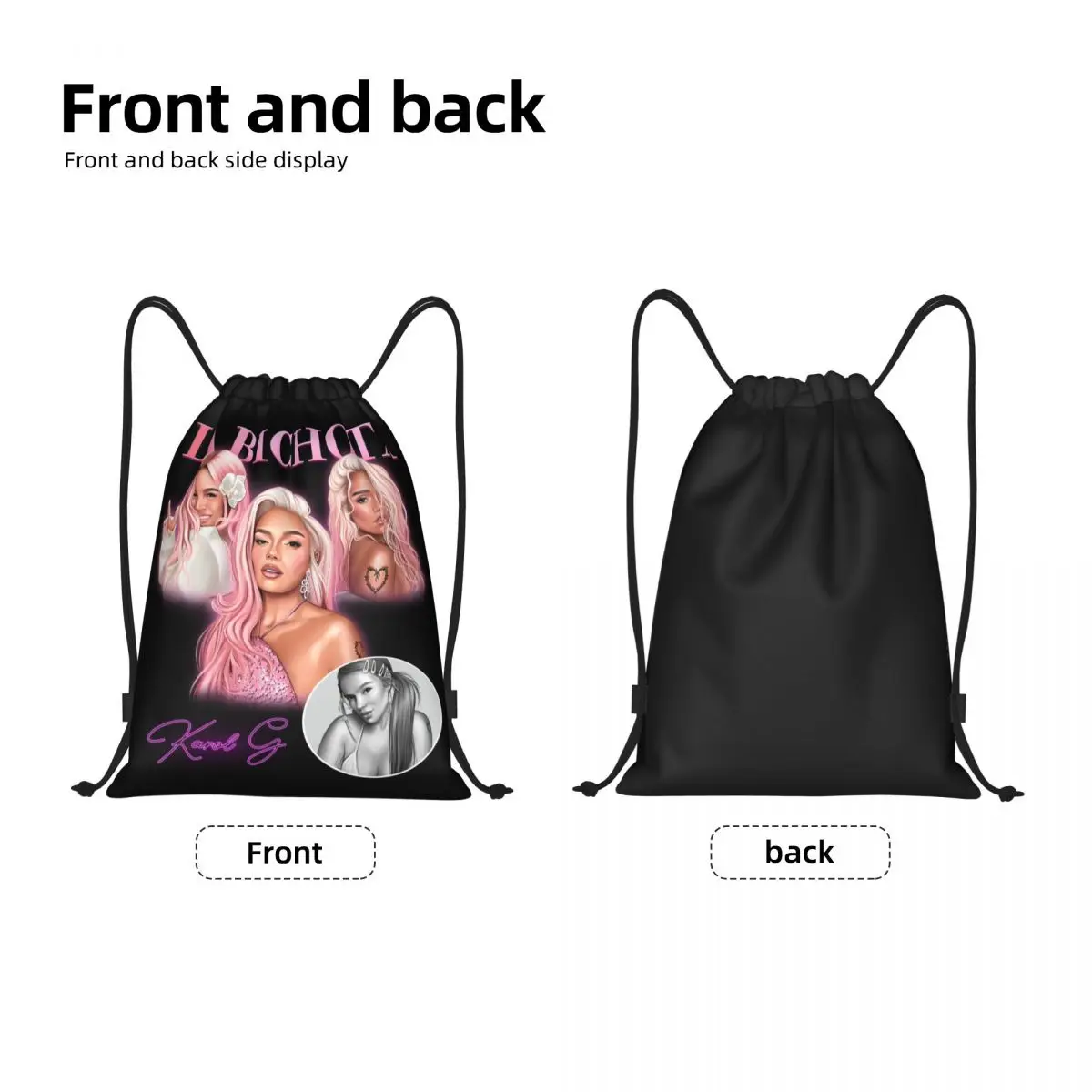 Reggae Ainger Karol G Bichota Season Drawstring Backpack Women Men Gym Sport Sackpack Portable Shopping Bag Sack