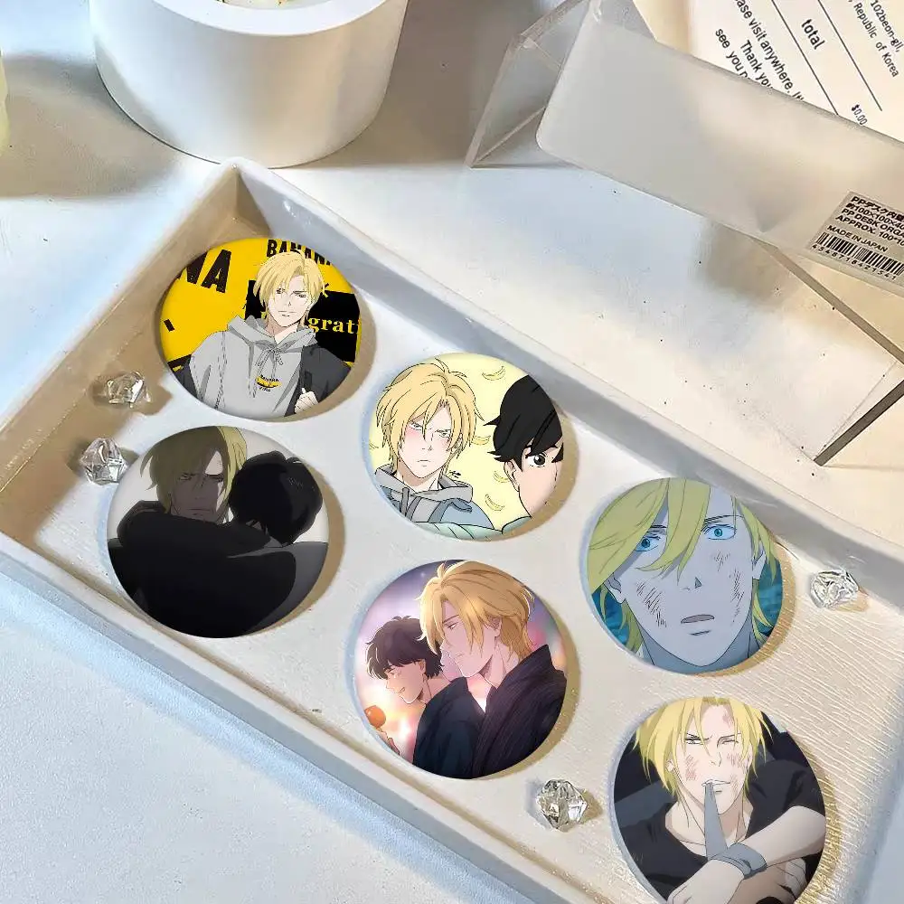 1pc Banana Fish Ash Lynx Eiji Okumura Cartoon Style Badge Brooches On Backpack Decoration Round Enamel Pins For Accessorys