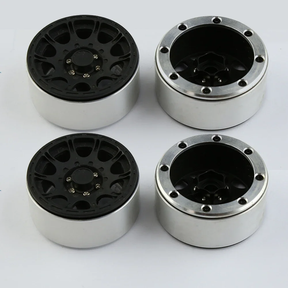 2.2 Alloy Beadlock Wheel Rims Metal Wheels Hub for 1/10 RC Crawler Axial SCX10 SCX10 II 90046 AXI03007 Traxxas TRX4 D90 Parts