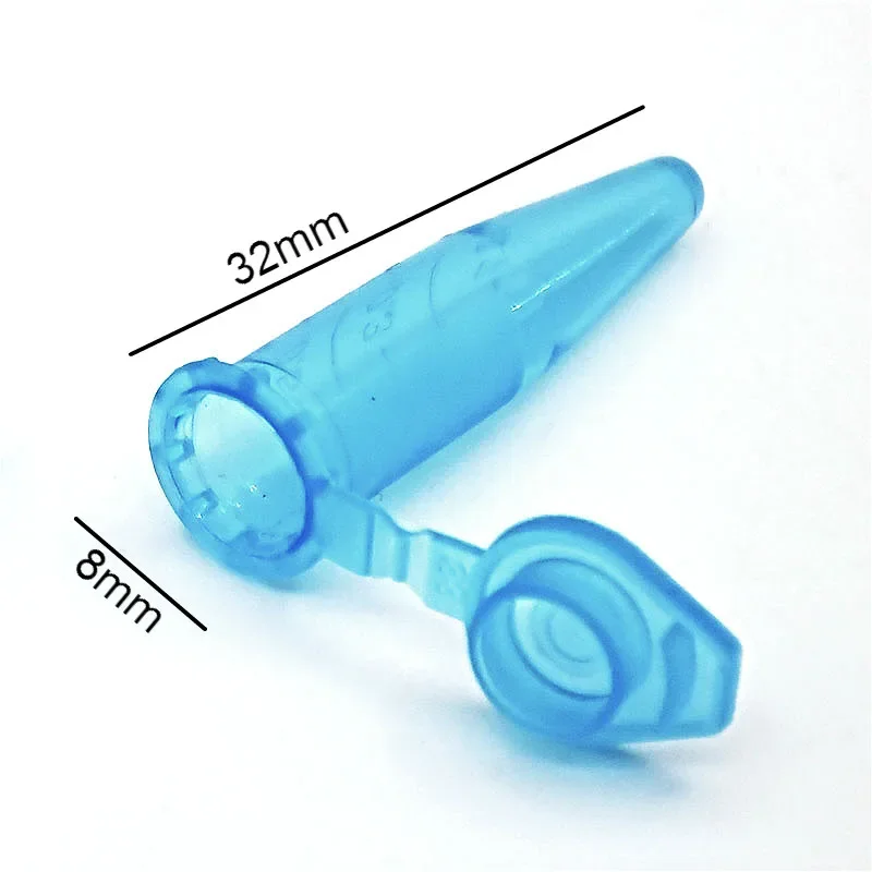 Microtubes Centrifuge Tube PCR Tube 0.5ml Laboratory Centrifugal Tube Bottom Tip Blue EP Tube With Scale Locked Cover 1000/PK