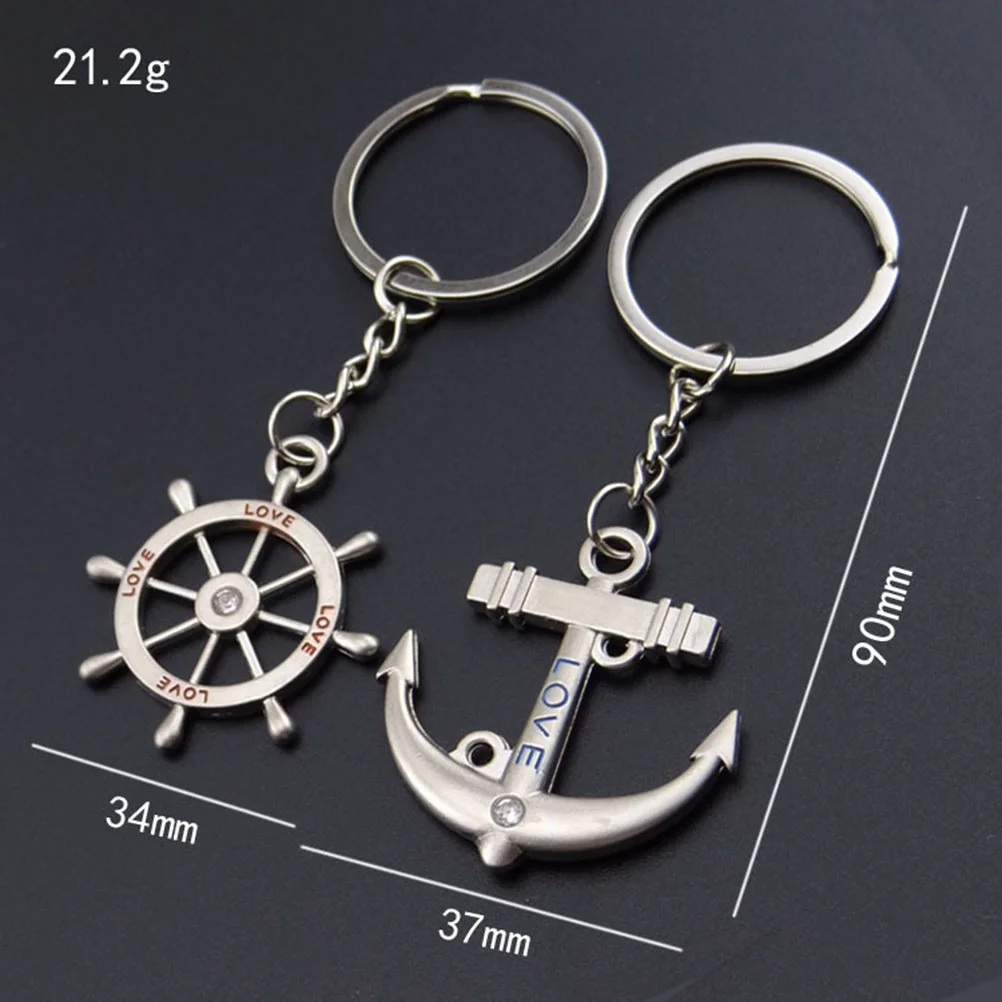 Coastal Bag Decoration Keychains Wedding Decorations Rudder Anchor Ring Decorate