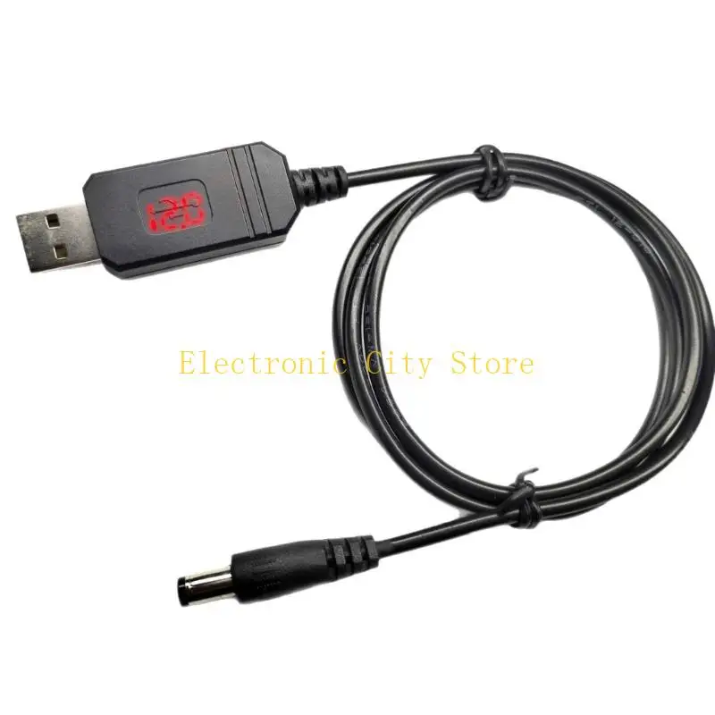 

Adjustable Power Cable DC5.5x2.1mm Plugs USB to 9V12V Voltages Boosters LED Screen HU8D