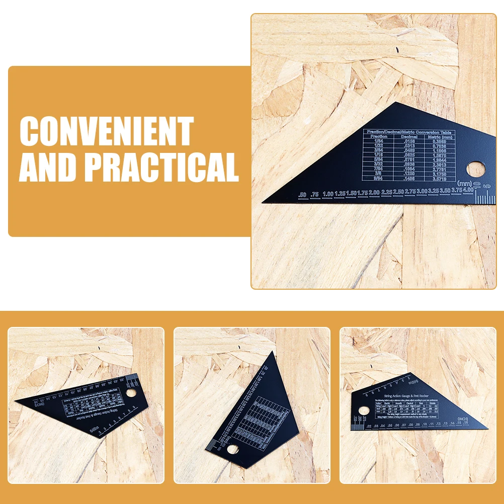 

Black Measuring Triangle R261 String Action Gauge Electric Acoustic Guitar Setup Kit Luthier Tools Precision Ruler