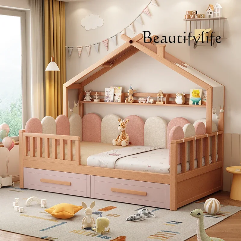 سرير أطفال VV X بسيط للتخزين، إطار خشبي فريد من نوعه، سرير أطفال للتخييم، أثاث ياباني حديث مضاء من Cabane Enfant