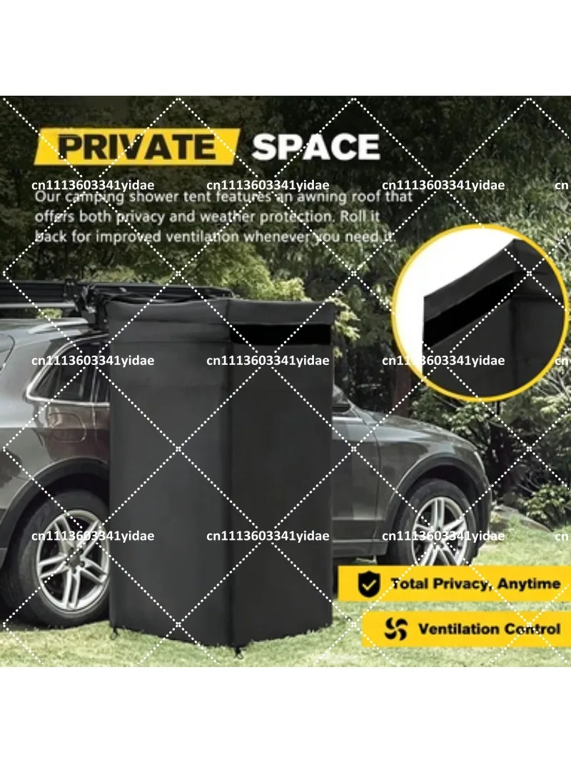 Adjustable Height Car Camping Shower Tent Awning, Portable Toilet Bath Privacy Shelter for Outdoor