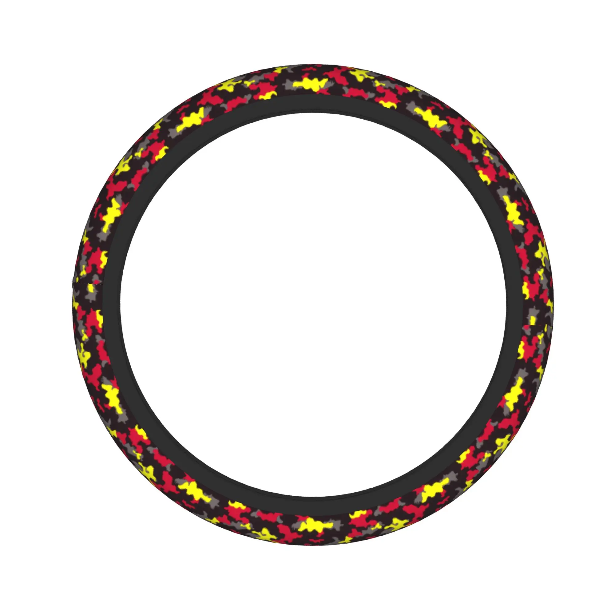 Camo Camouflage Car Steering Wheel Cover 37-38 Elastic  Steering Wheel Protective Cover Colorful Steering-Wheel Accessories - view 3