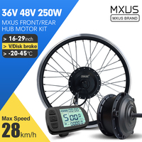 MXUS E-Bike Conversion Kit 36V 48V 250W Front/Rear Gear Hub Motor Wheel 16-29inch700C Electric Bike Conversion Kit For Mountain