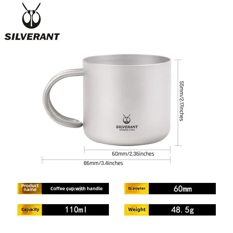 

Pure Titanium Method Press Pot Outdoor Convenient Household Hand Brew Coffee Pot 110ml Pure Titanium Coffee Cup
