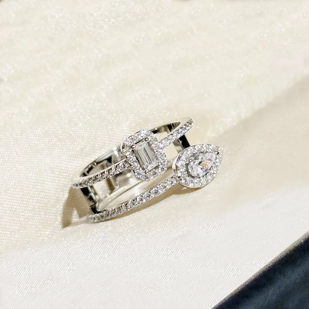 

925 Sterling Silver Irregular Couple Ring, A Fashionable, Romantic And Casual Gift.