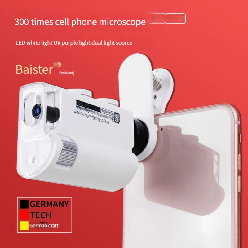 

300X Lens Magnifier Hd In Uv Lamp Text Play 1000 Microscope