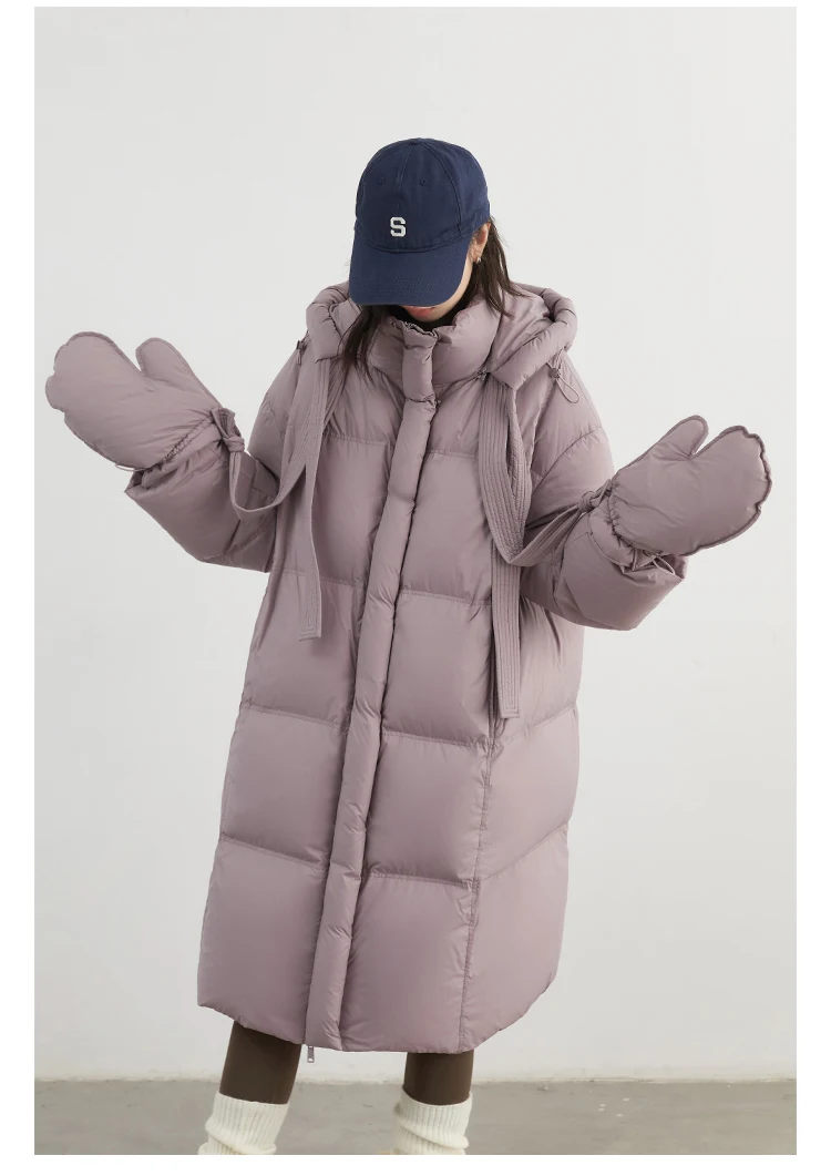 CHIC VEN New Women Down Coats Solid Loose Casual Hooded Down Jacket Female Soft 90 White Duck Down Coat Thick Autumn Winter 2024