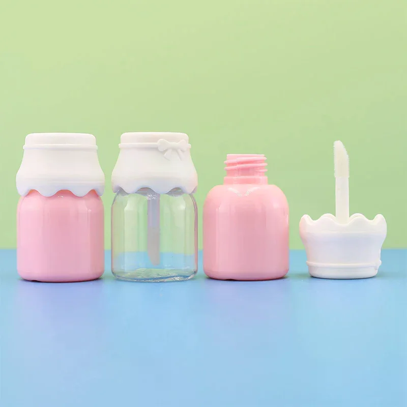 8 مللي زجاجة الحليب لطيف ملمع الشفاه أنبوب شفاف وردي زجاجة فارغة الشفاه الصقيل عينة الحاويات ماكياج مواد التعبئة والتغليف السفر #1