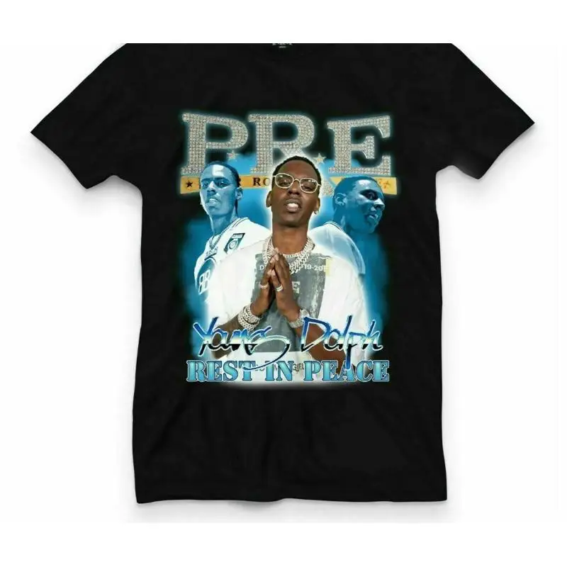 Young Dolph Rest In Peace Rip Black T Shirt Cotton All Size