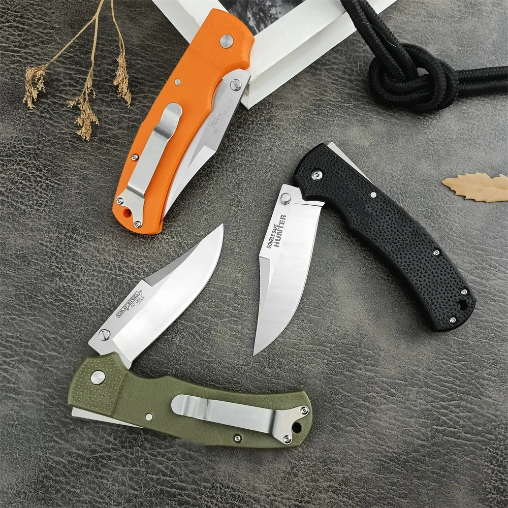 3 Styles DOUBLE SAFE Hunter Folding Knife 440C Blade Nylon Fiber Handles Outdoor Tactical Knife Camping EDC Multifunction Knives