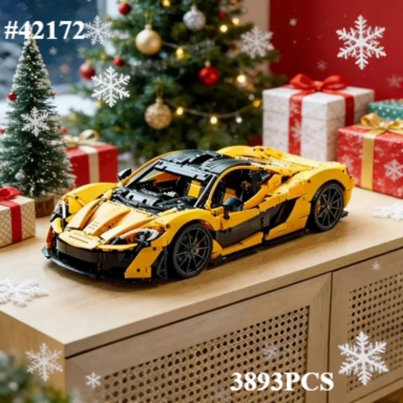 

Желтый Сборный Спортивный Автомобиль 1:8, Наборы Строительных Блоков 42172, Совместимые с Деталями Lego, Подходят для Рождественских Подарков, 3893 детали