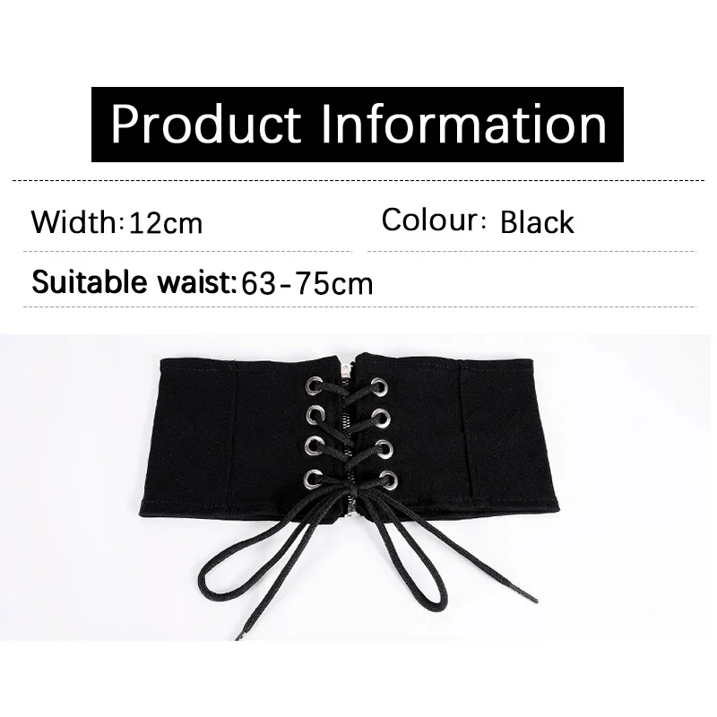 Fashion Women\'s Corset Belt Black Dress Designer Waistbands Lady New Zipper Cummerbunds Elastic Wide Waist Belts