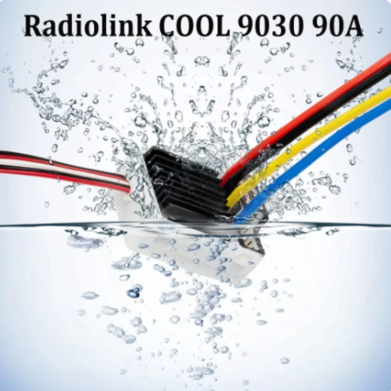 

Radiolink Cool 9030 ESC 90A Brushed (2-4S) Waterproof Built-in BEC 5A Selectable 5.5V/7.5V for 1/10 RC Truck Crawlers Tanks Cars