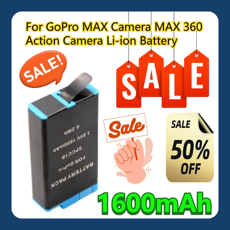 

For GoPro MAX Camera MAX 360 Action Camera 1600mAh Li-ion Battery