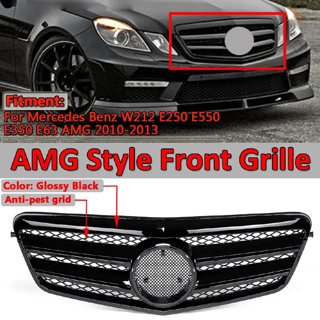 RMAUTO AMG Style Car Front Bumper Grille Racing Grill For Mercedes Benz W212 E250 E550 E350 2010-2013 Car Body Styling Kit