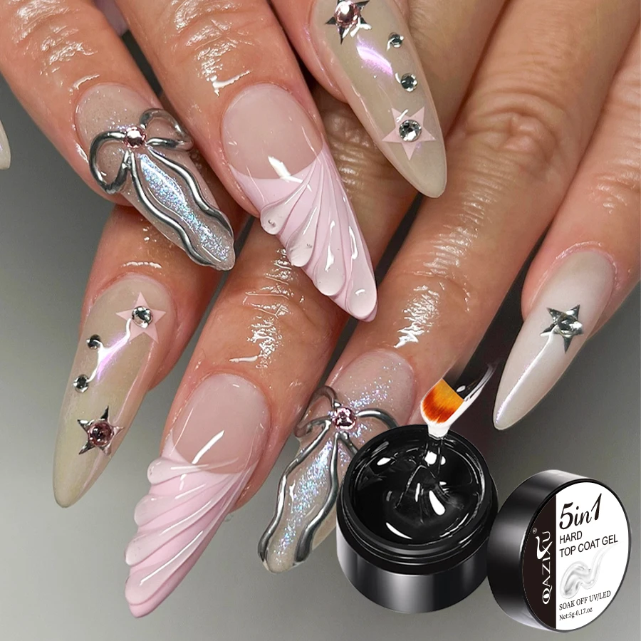 QAZIXU Multi-purpose Universal Nail Polish Gel Transparent Clear Top Coat Semi-permanent Soak Off UV/LED Nail Art Design