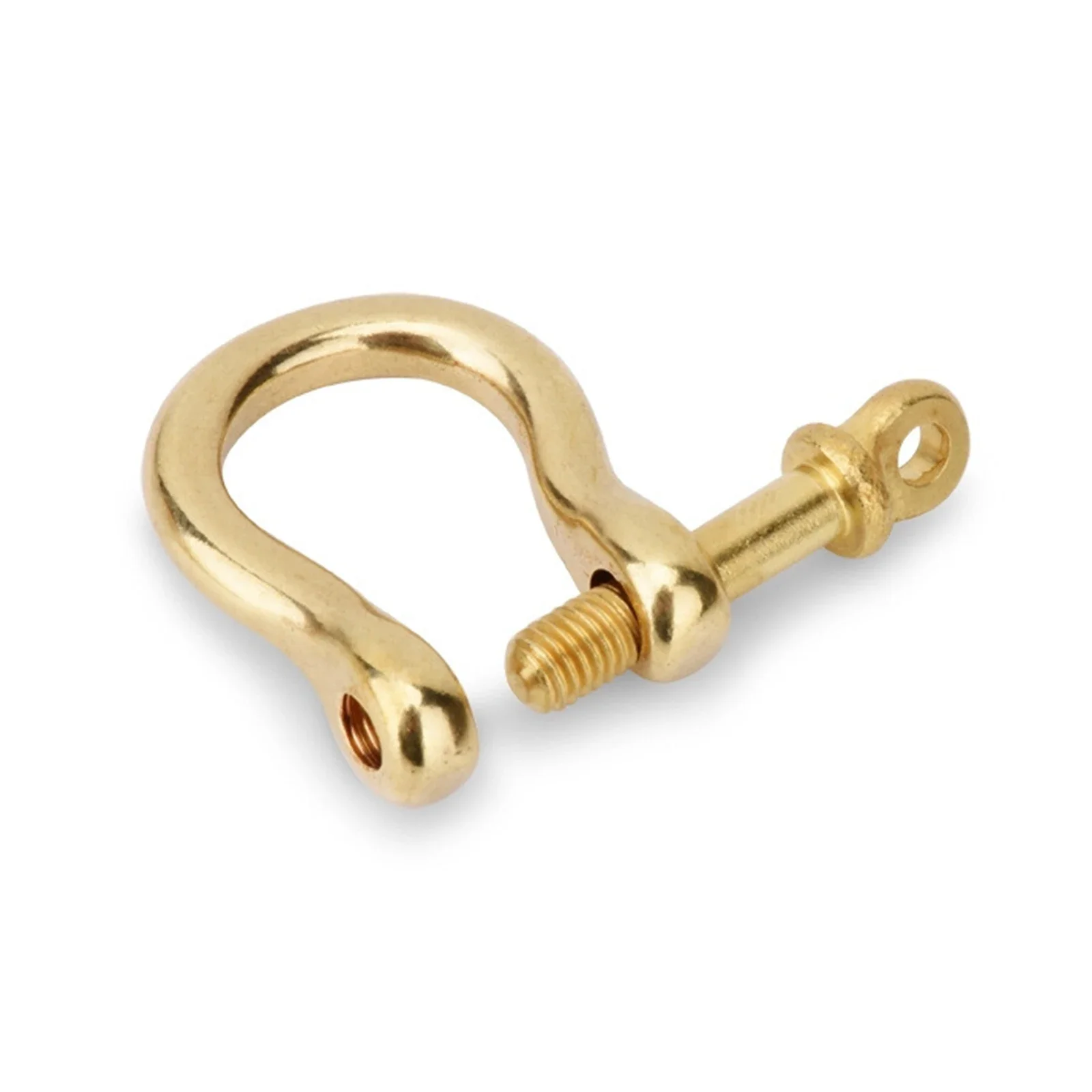 1Pc Brass D Bow Staples Shackle 6/7/10/15mm Removable Fob Key Ring Keychain DIY Hardware Hook Screw Joint Connector Buckle