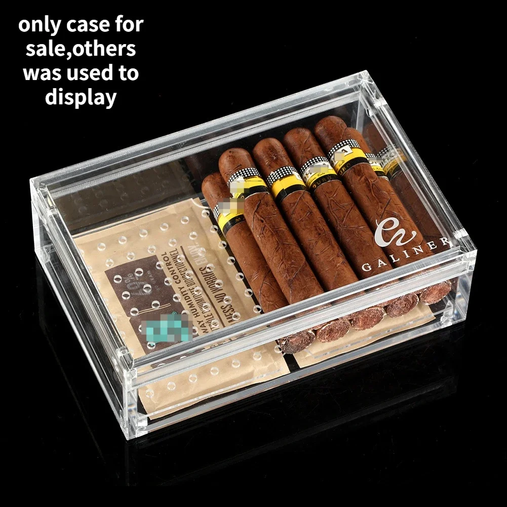 

Portable Cigarette Case Cigar Collection Storage Moisturizer Maintenance Display Box Transparent Acrylic Cigar Humidor