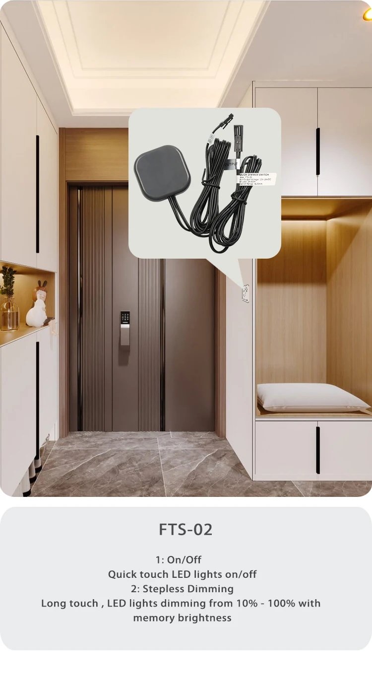 DC12V 24V Touch-Schalter für Möbel-LED, der Holz, Acryl, Stein und Keramikfliesen durchdringen kann. – Detail 5