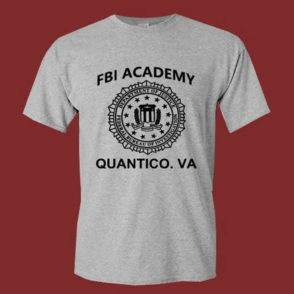 FBI Academy Quantico VA Men's Grey T Shirt Size S 5XL