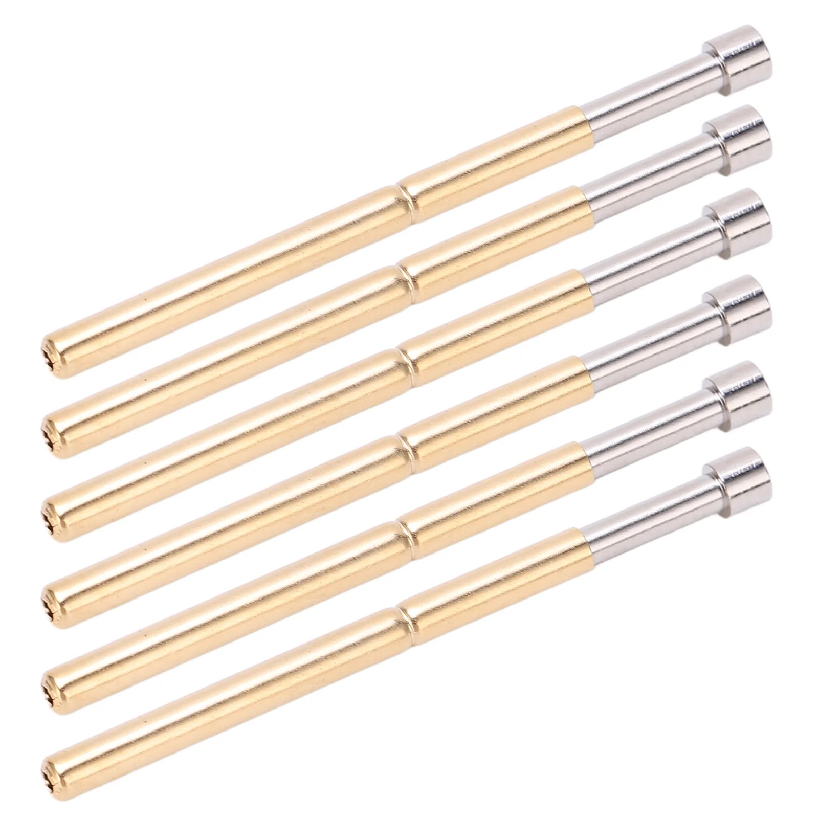 Prova a molla Pogo Pin Tipo testa concava Materiale in ottone 2,02 mm/0,1 pollici Diametro tubo 33,35 mm/1,3 pollici Perni di test PCB Pogo Pin