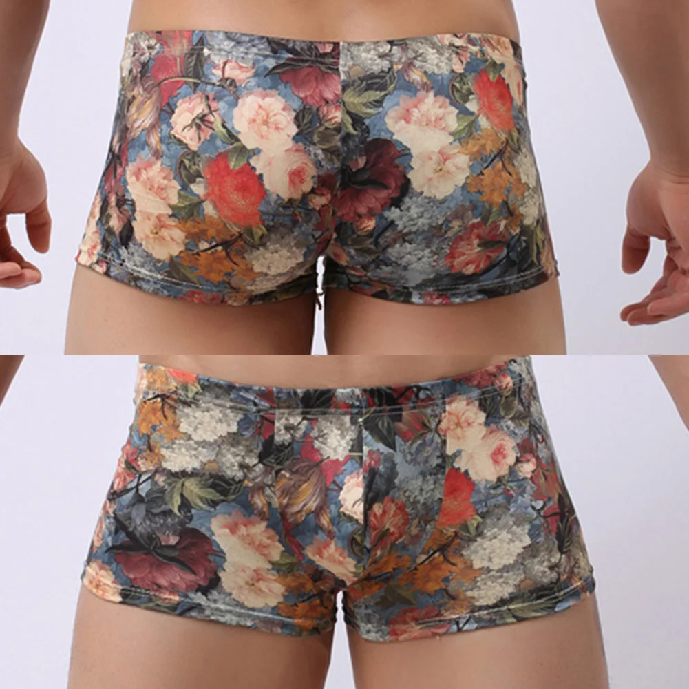 أنشطة الشاطئ XL 2XL الرجال سراويل بوكسر الرجعية زهرة طباعة جذوع سراويل بوكسر تنفس جذوع ملابس داخلية مريحة #6