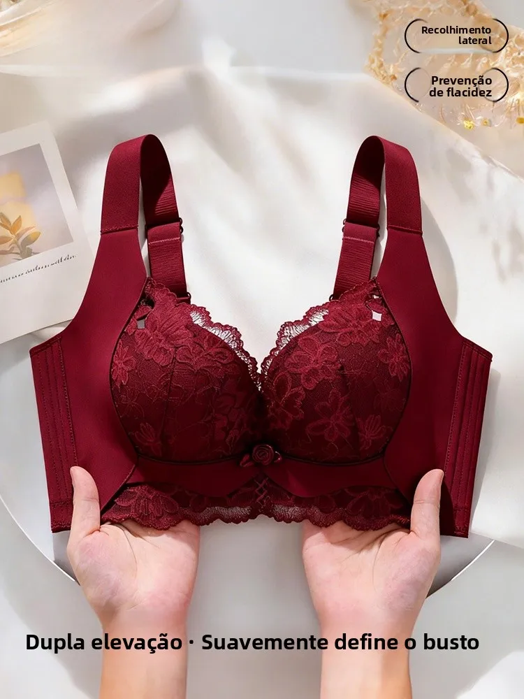 red-zodiac-year-women's-underwear-small-chest-gathered-to-look-large-lifted-bra-sexy-lace-adjustable-bandage-full-cup-bra