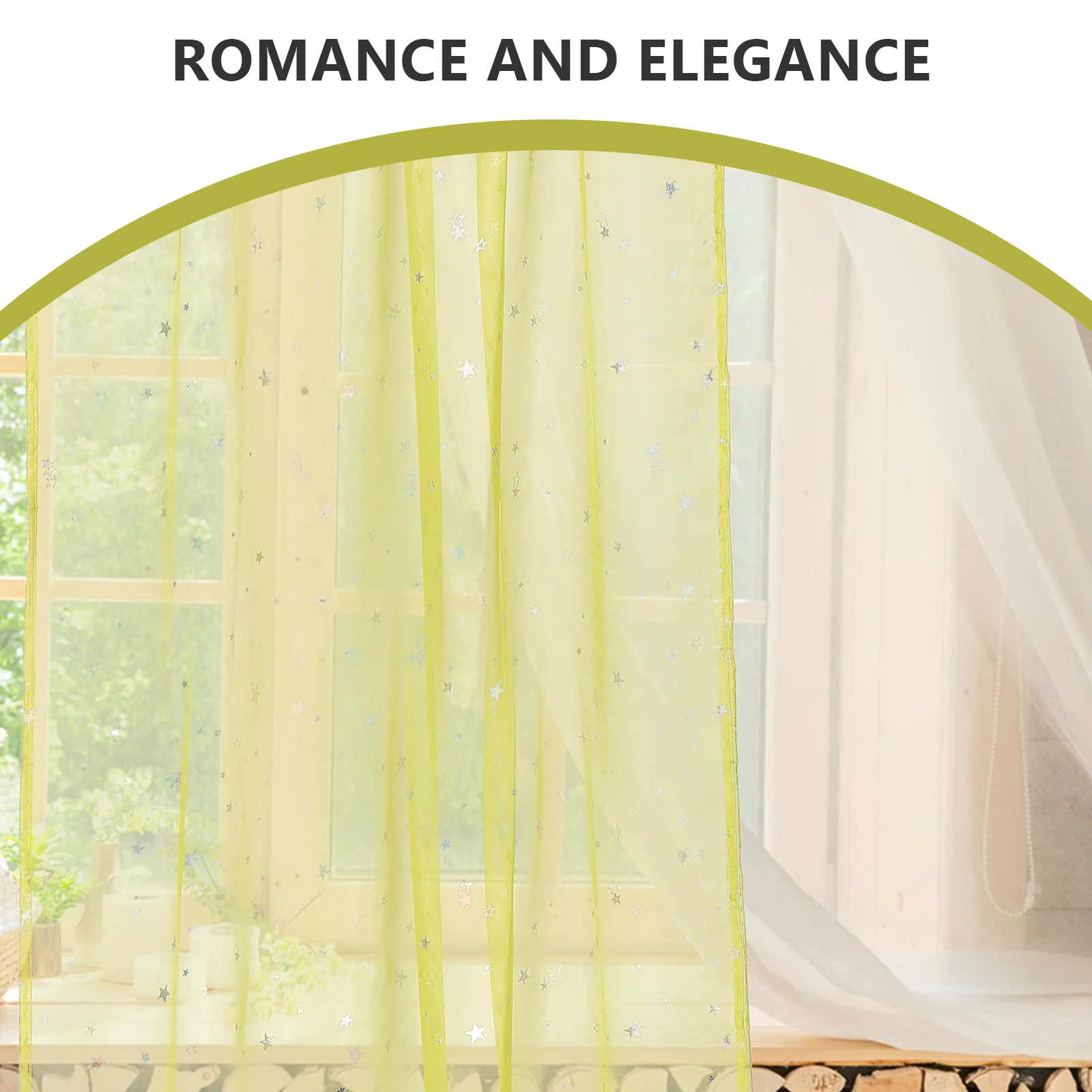 1 قطعة الستائر الشفافة 100X270 سنتيمتر نجمة فضية احباط طباعة خفيفة الوزن نافذة تول لغرفة النوم غرفة المعيشة الخصوصية الفوال #2