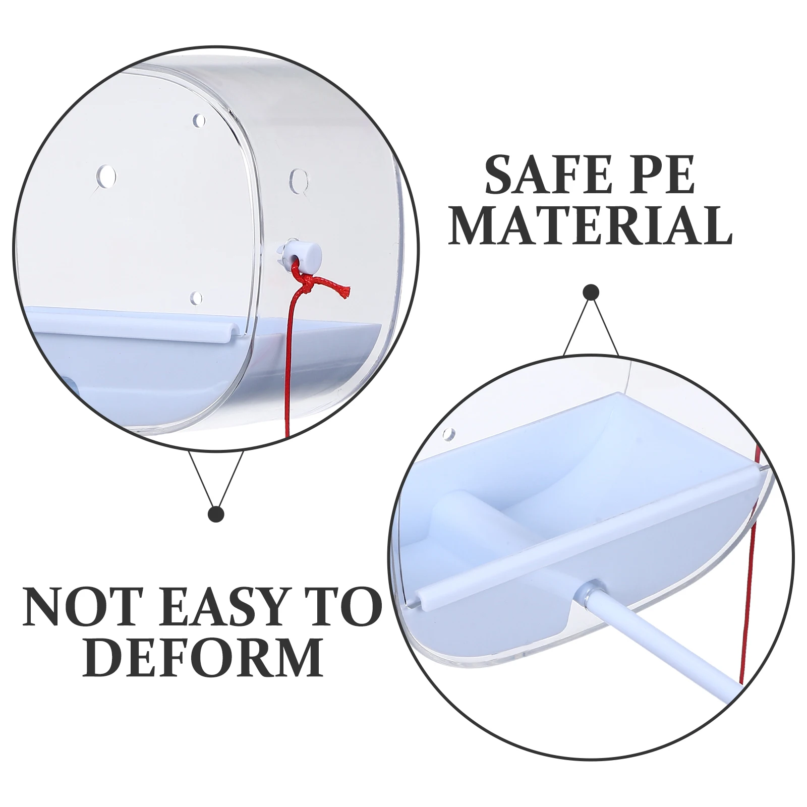 

1Set Bird Feeder Window Mount Acrylic Food Feeder Suction Cup for Small Birds Parrots Pigeons Clear Bird for Window